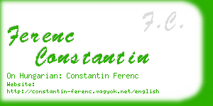 ferenc constantin business card